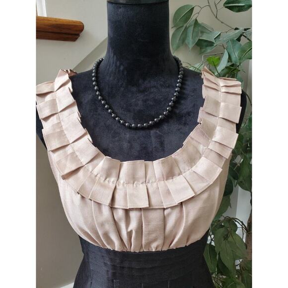 Jessica Howard Women's Black & Beige Round Neck Sleeveless Knee Length Dress 6P - Picture 2 of 13